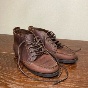 White Mountain Genuine Leather Ankle Boots Lace Up Booties Vintage Cottage Core